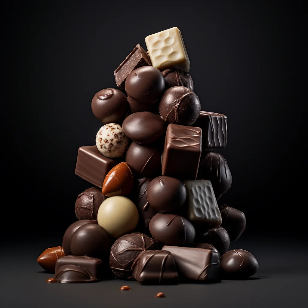 a pile of chocolate candy photography