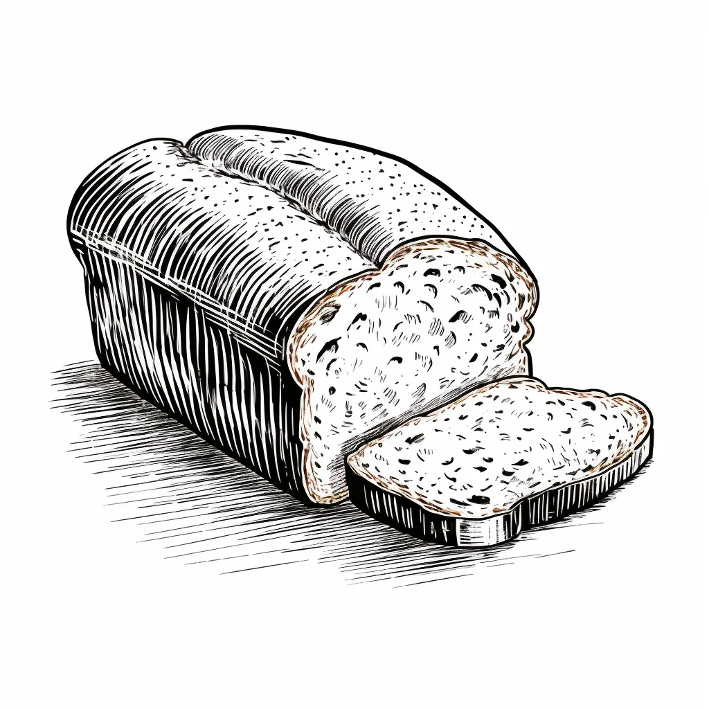 bread black and white drawing victor ink illustration logo