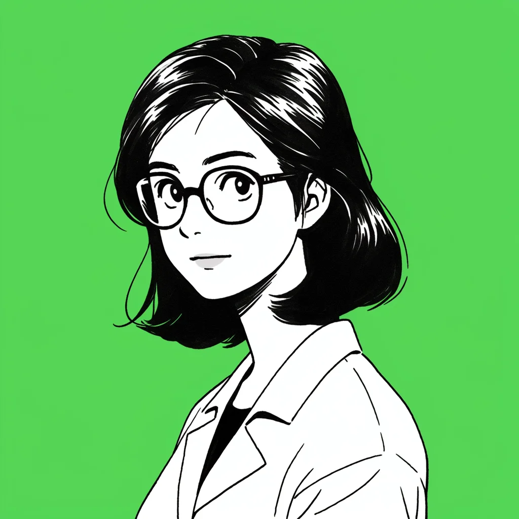 doctor woman glasses character portrait illustration lady