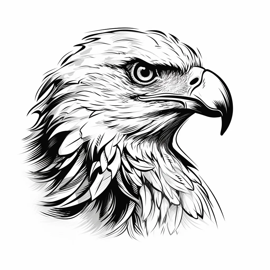 eagle black and white vector illustration