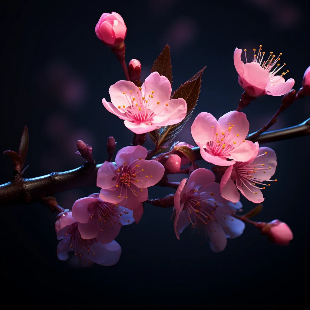 flower plum blossom pink petal night light photography