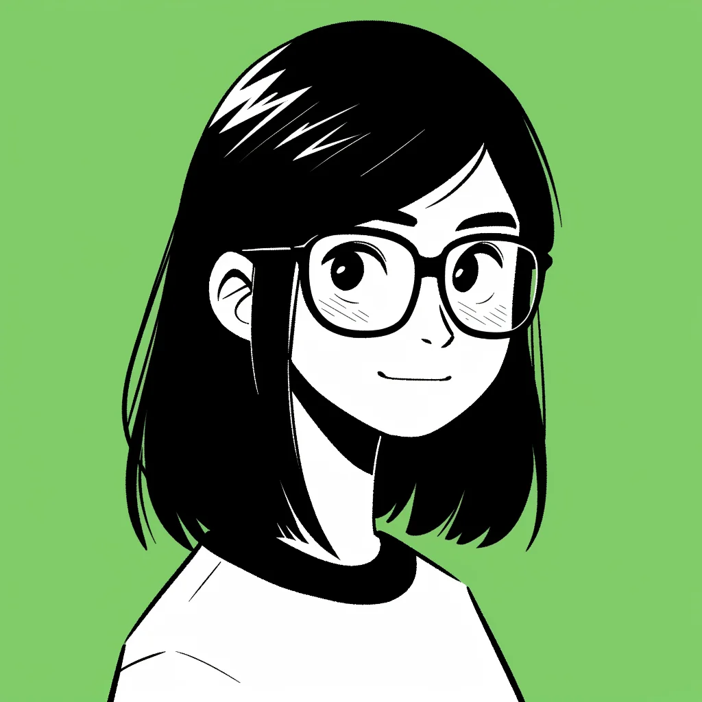 girl cute character portrait illustration glasses