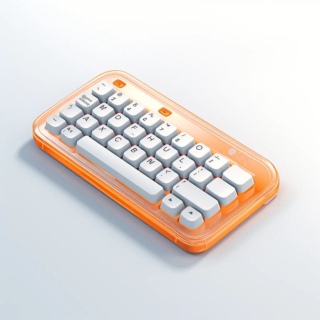 keyboard orange isometric material industrial design 3D