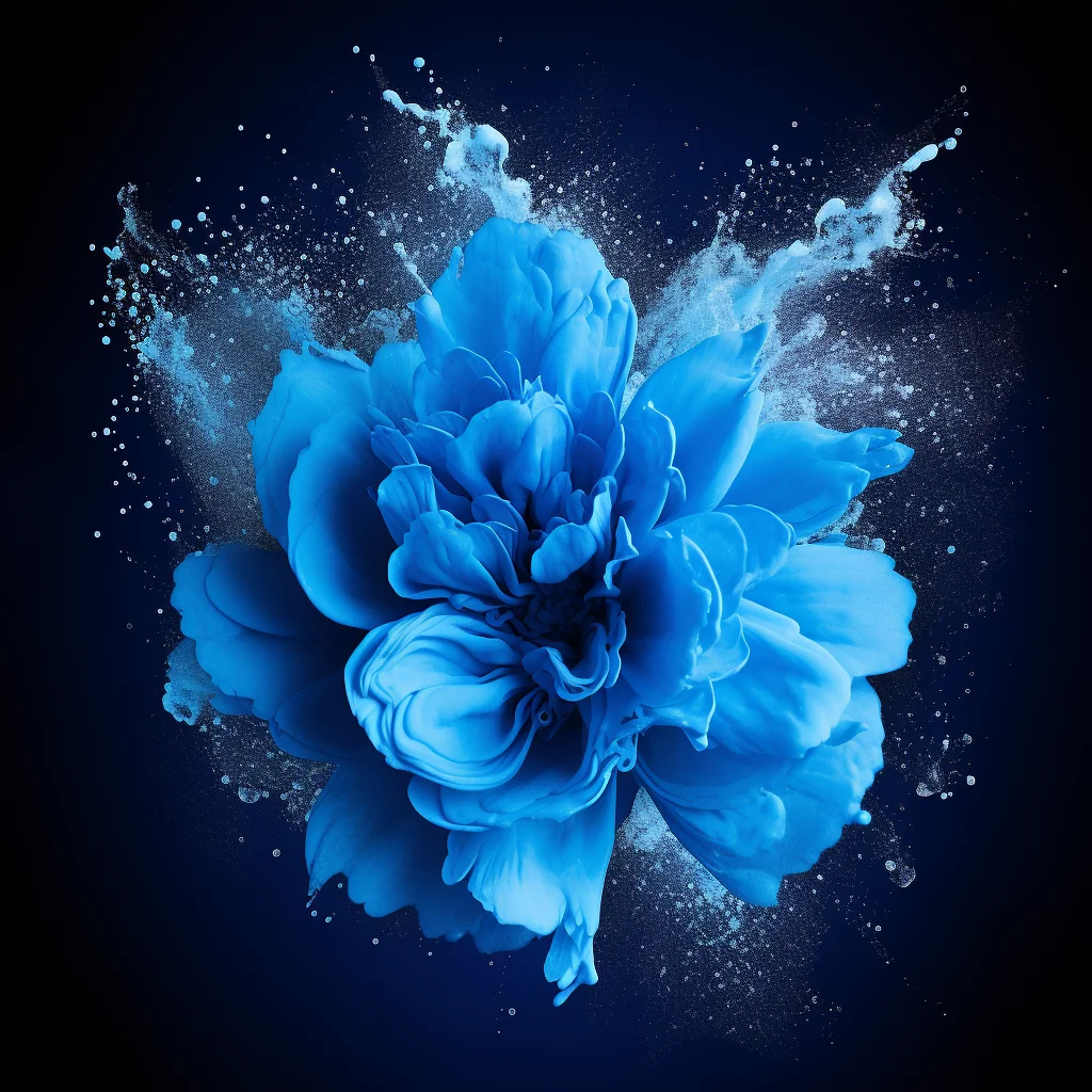 flower blue smoke powder explosion blast burst