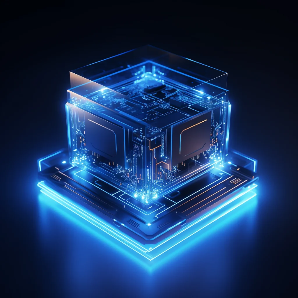 CPU data proces server wireframe structural isometric digital technological technology perspective