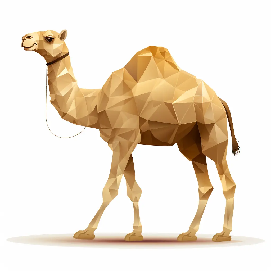 camel geometric figure brown triangle vector illustration