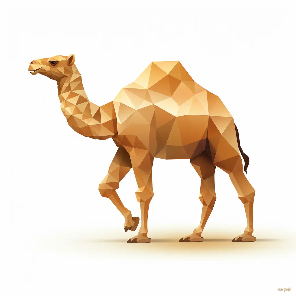 camel geometric figure brown triangle vector illustration