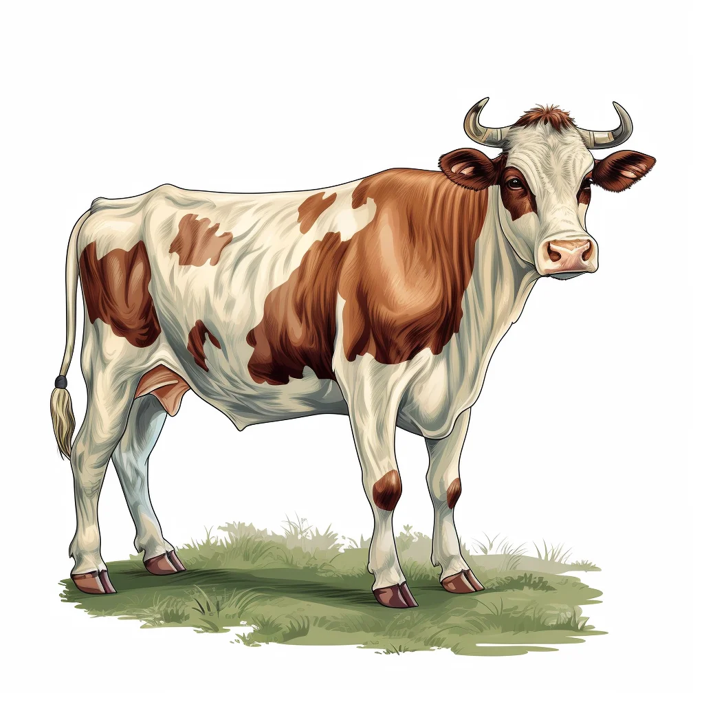 cow vintage drawing illustration stand