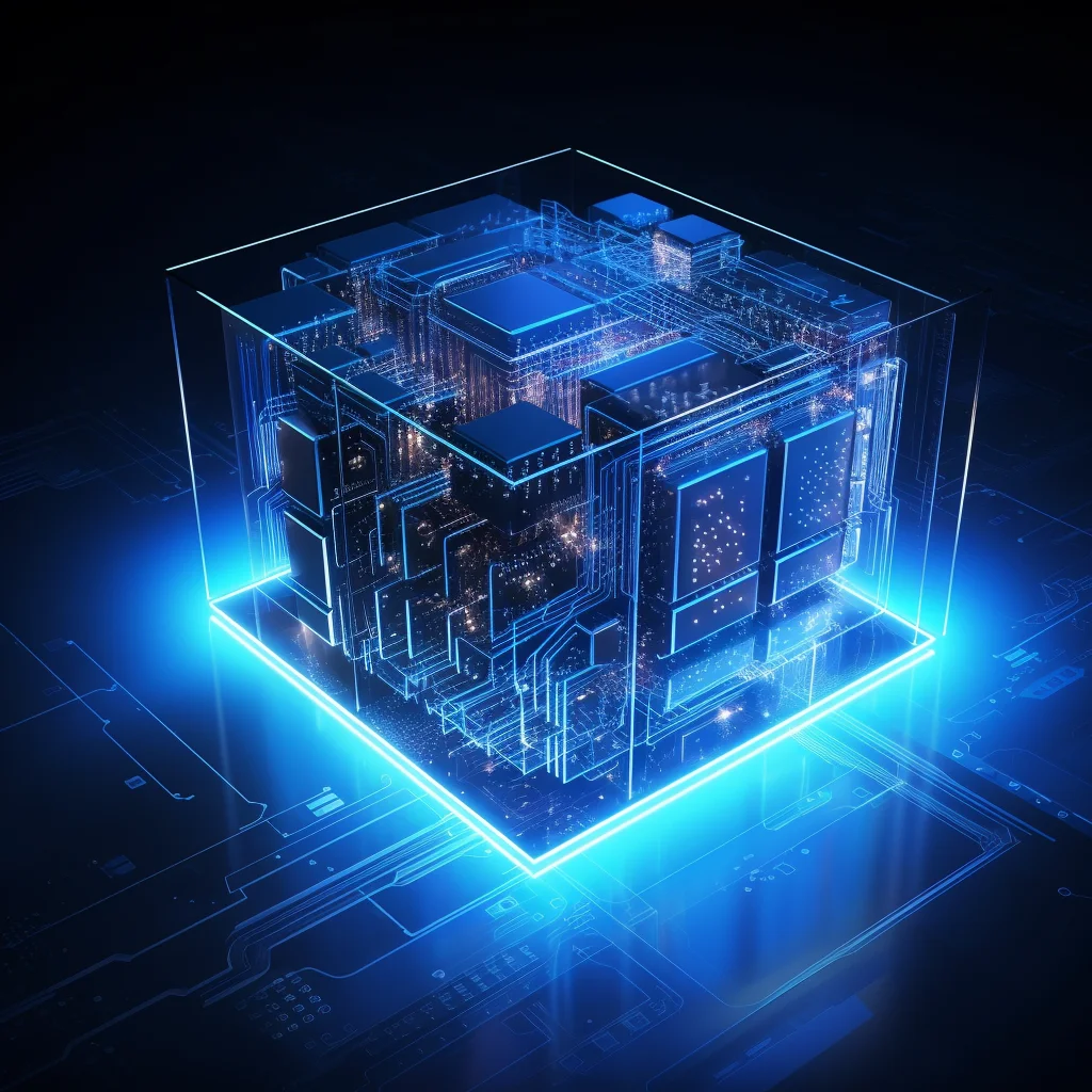 data CPU proces server wireframe structural isometric digital technological technology perspective