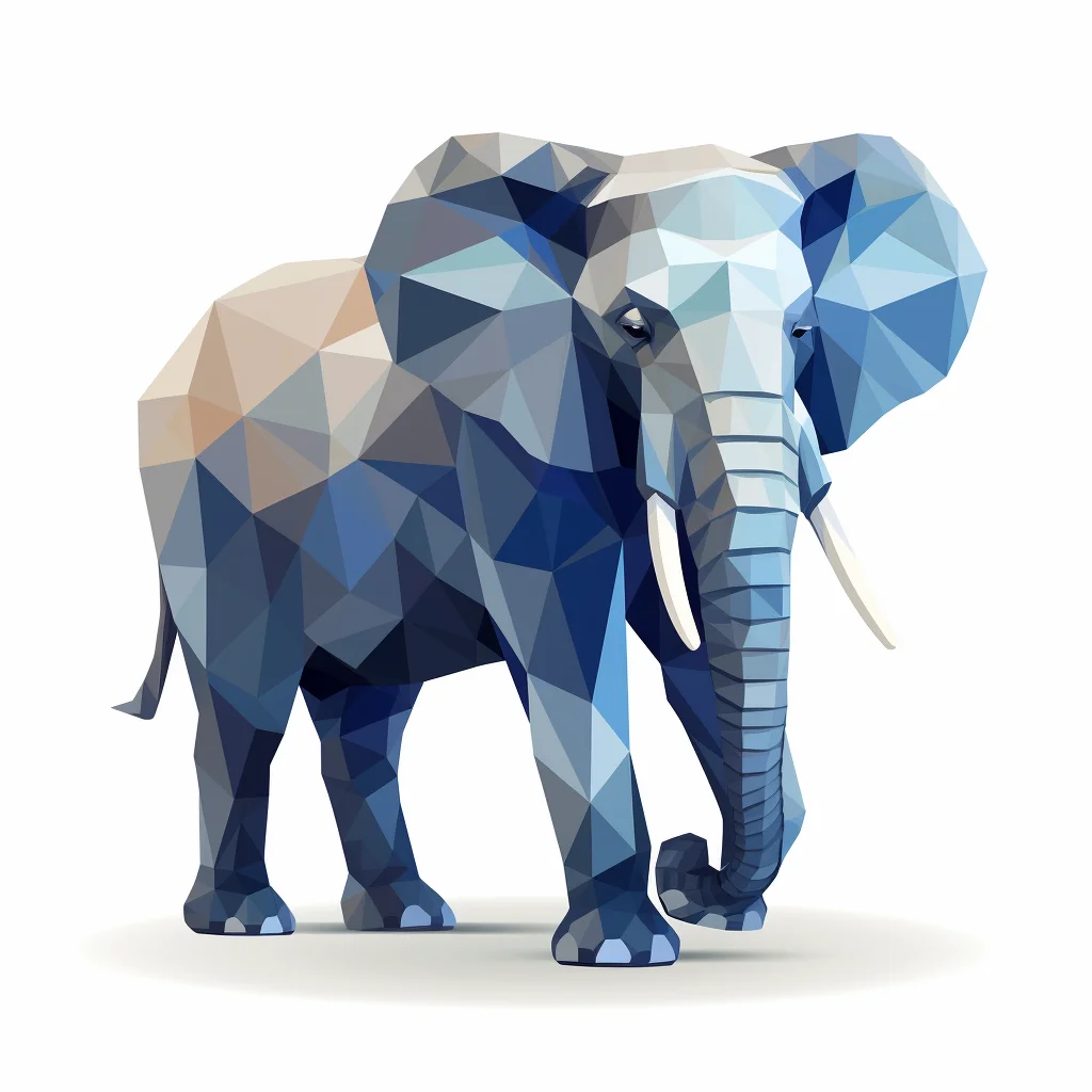 elephant geometric figure grey triangle illustration vector