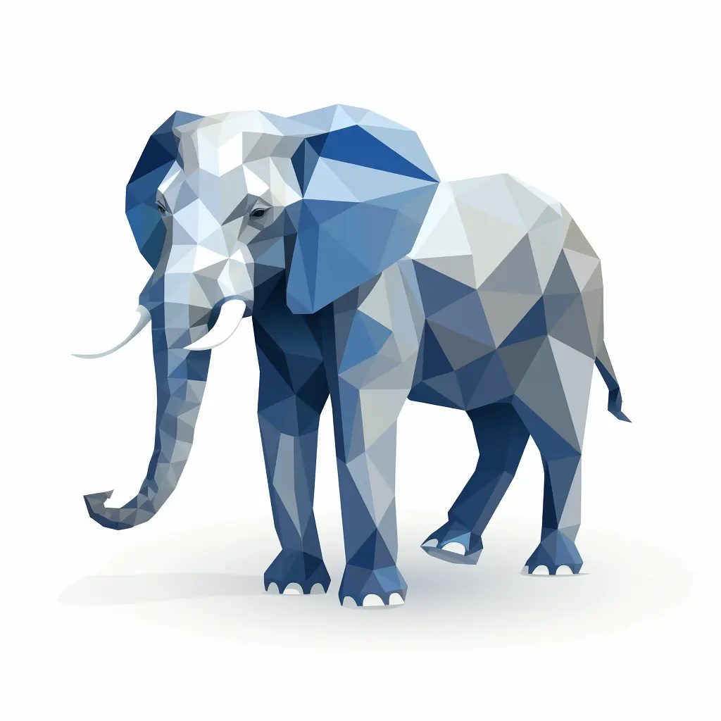 elephant geometric figure grey triangle vector illustration