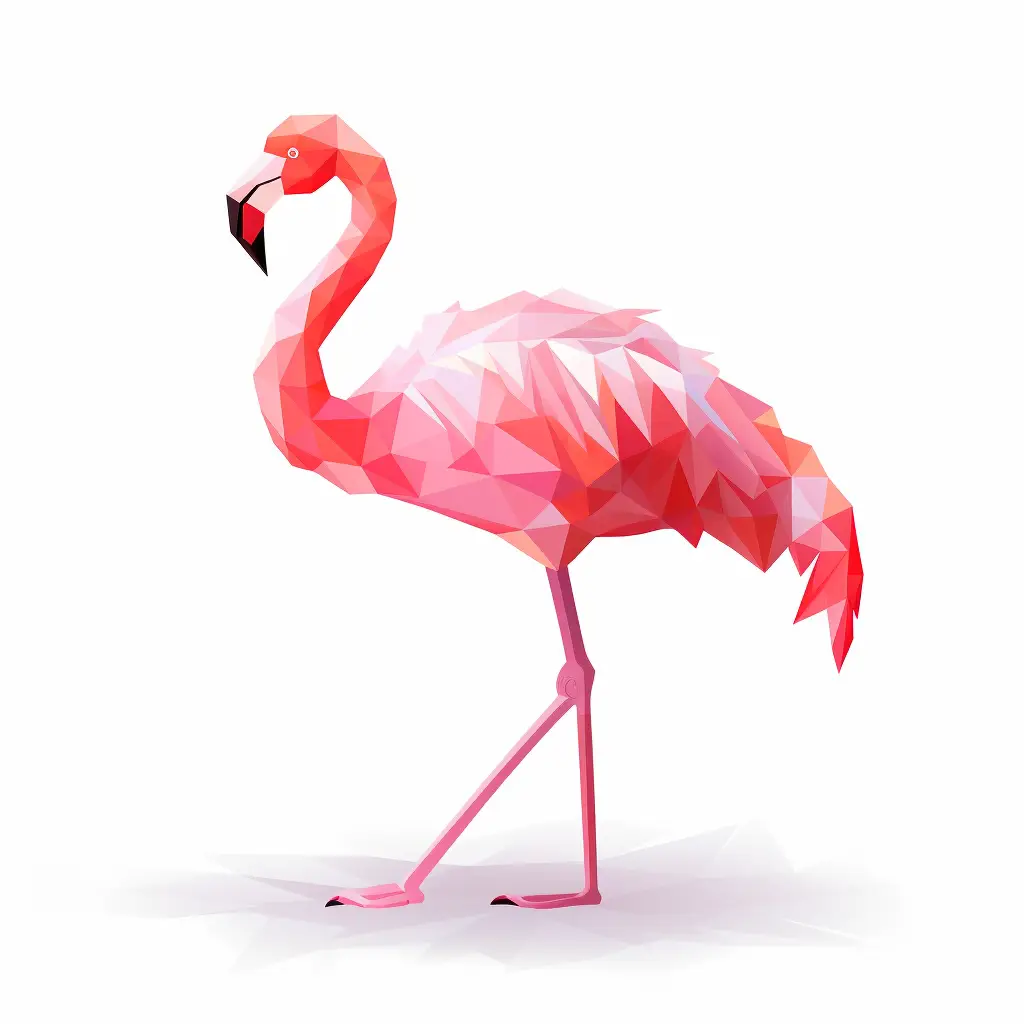 flamingo geometric figure pink triangle vector logo illustration