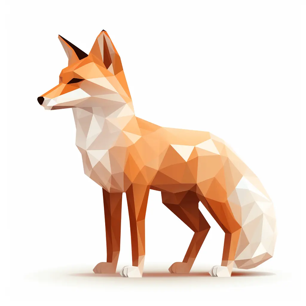 fox geometric figure orange triangle illustration vector