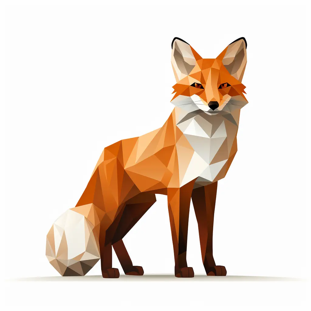 fox geometric figure orange triangle illustration vector