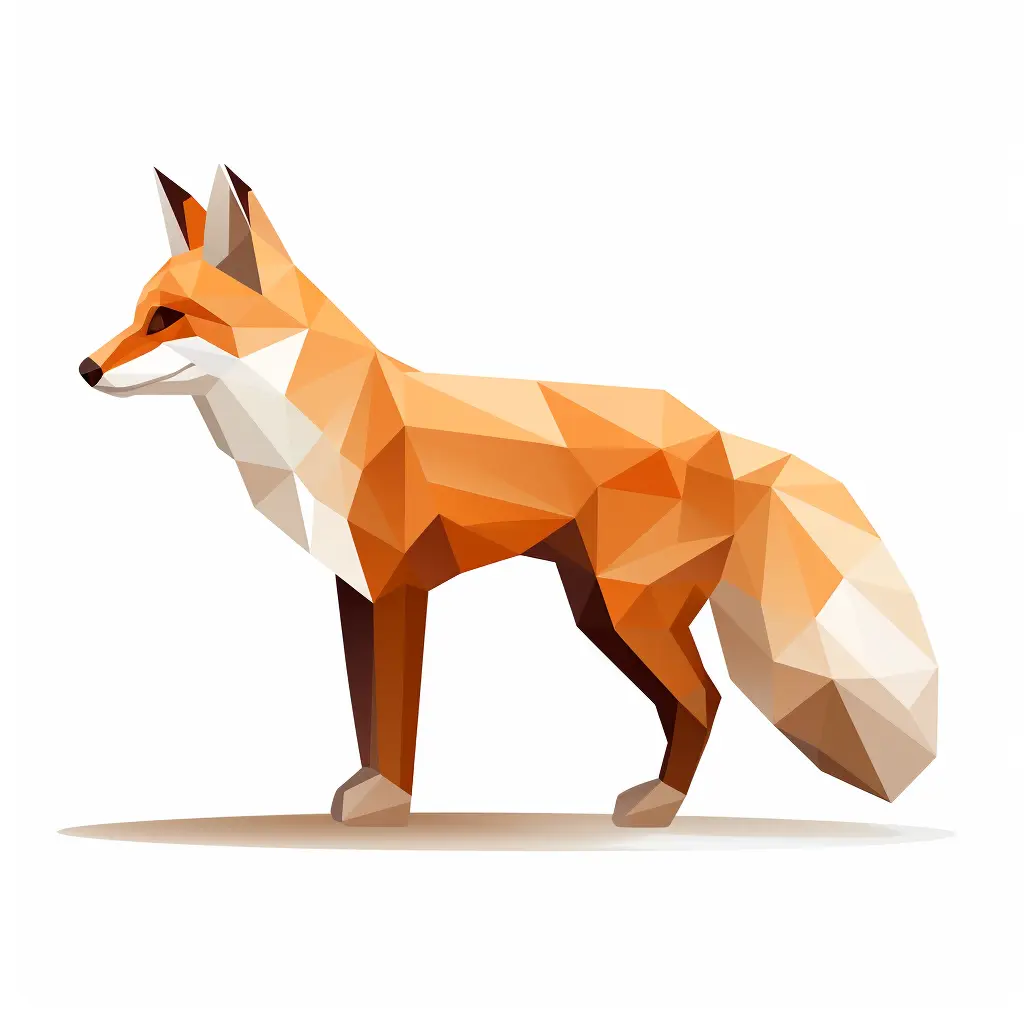 fox geometric figure orange triangle vector illustration