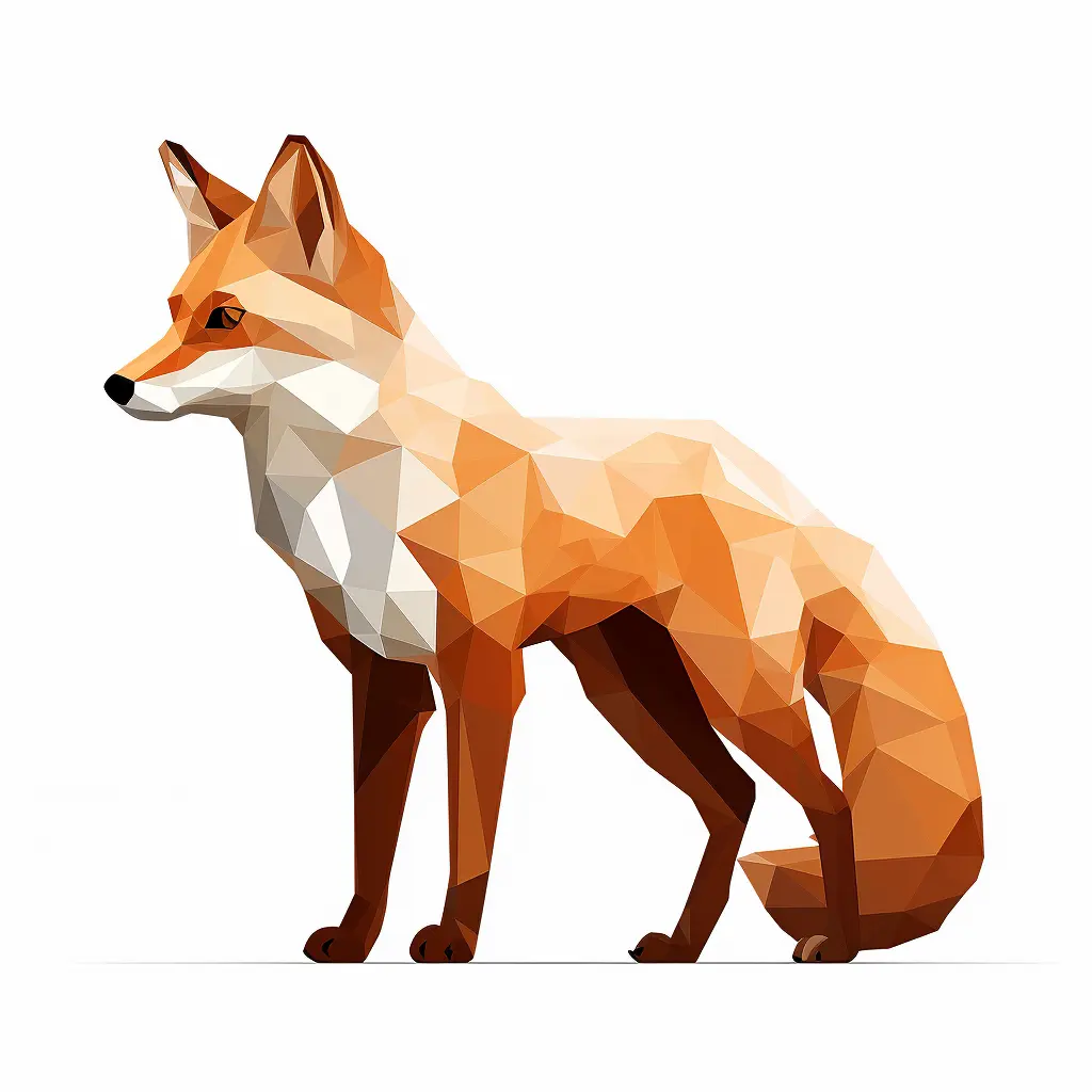 fox geometric figure orange triangle vector illustration