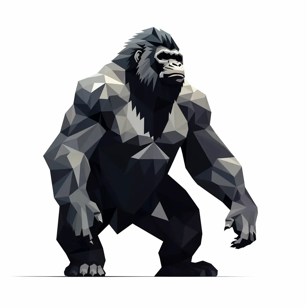 gorilla geometric figure black triangle illustration vector