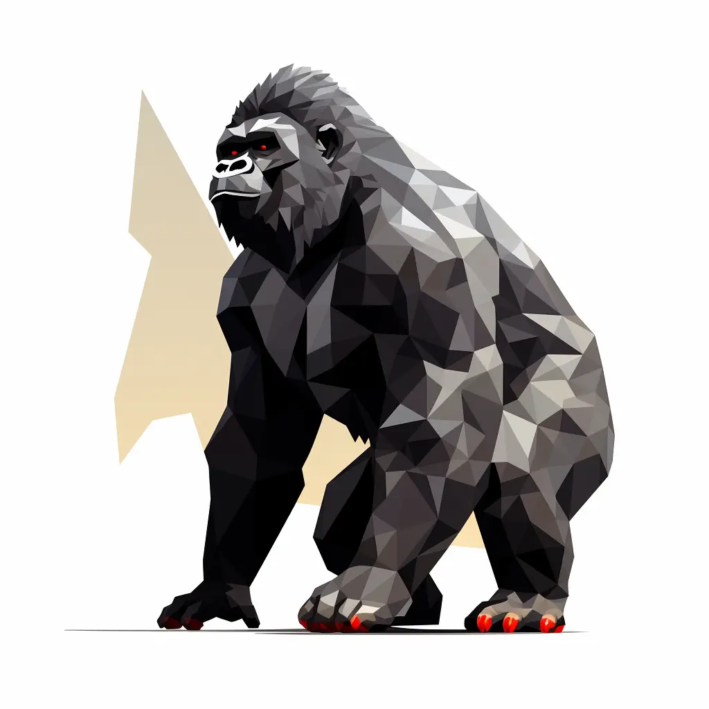 gropicture gorilla geometric figure black triangle vector illustration