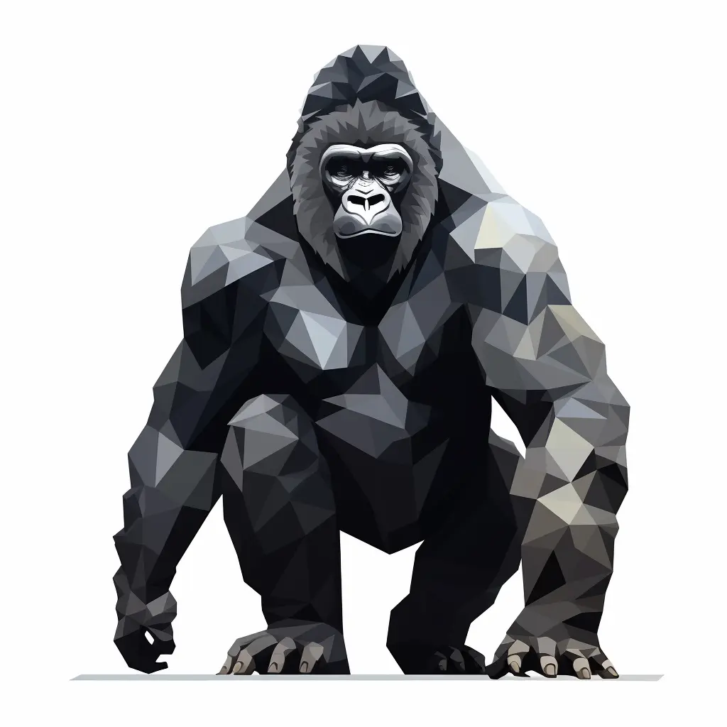gorilla geometric figure black triangle vector illustration