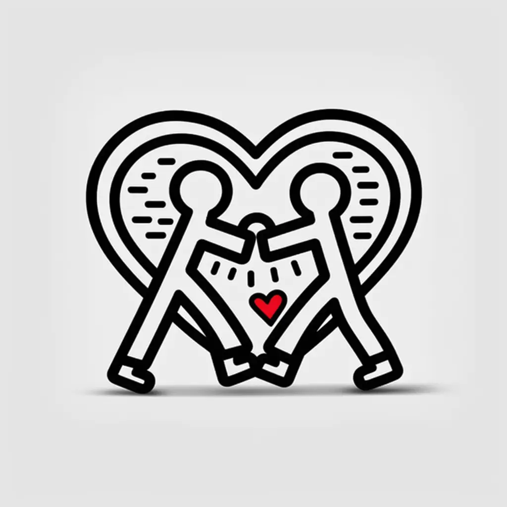 heart people man line illustration black and white drawing