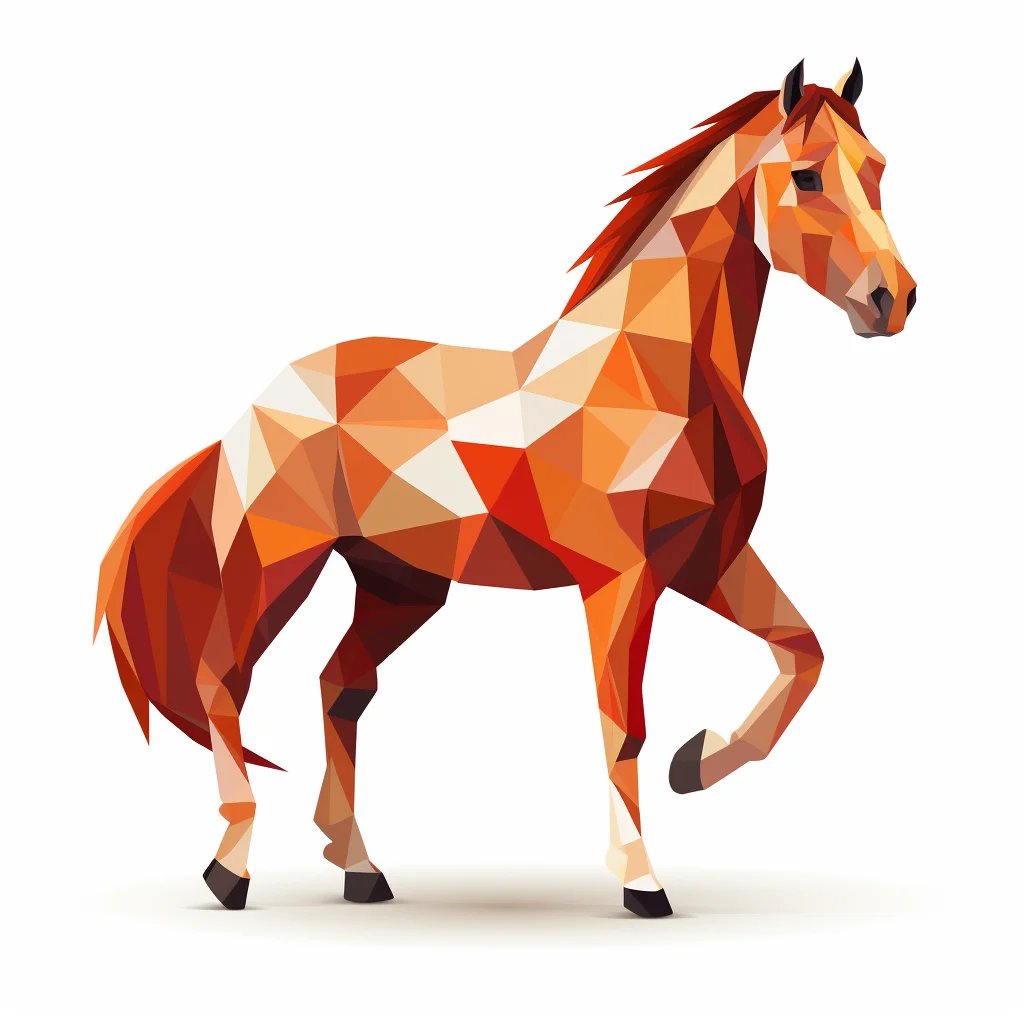 horse geometric figure red triangle illustration vector