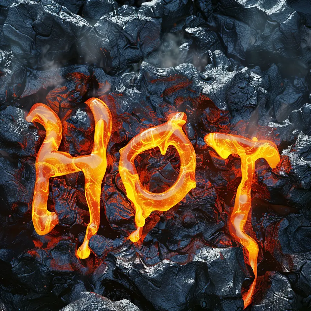 hot font lava flowing type rock