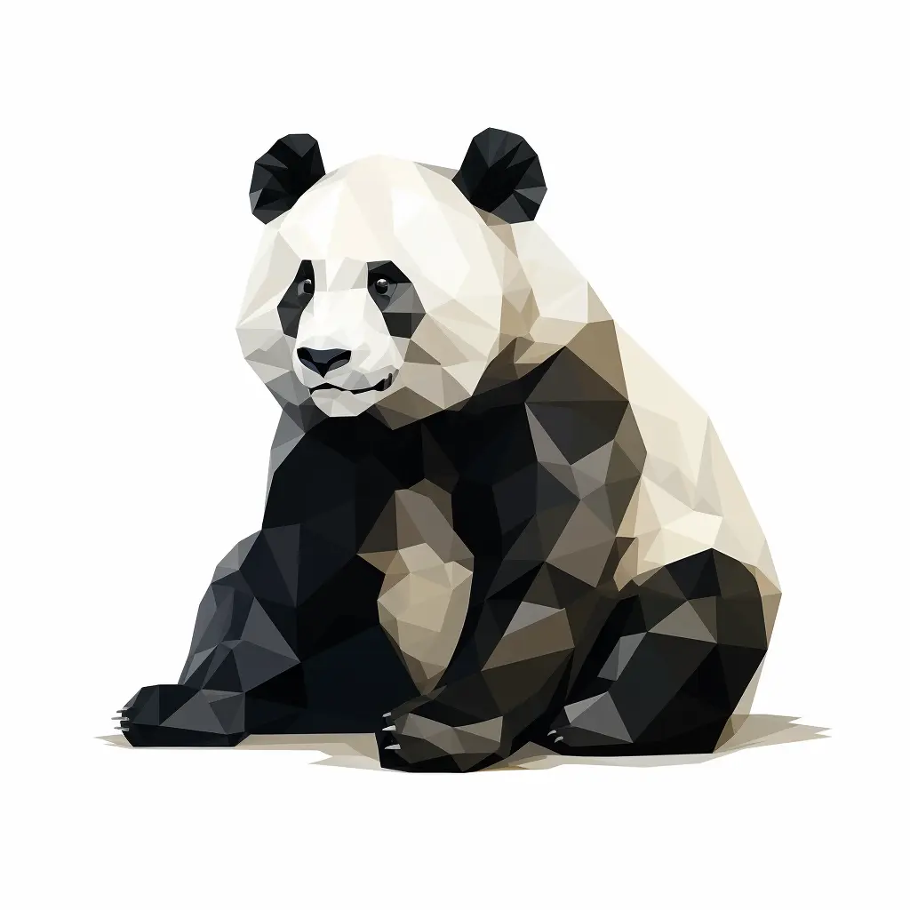 panda geometric figure black and white triangle vector illustration