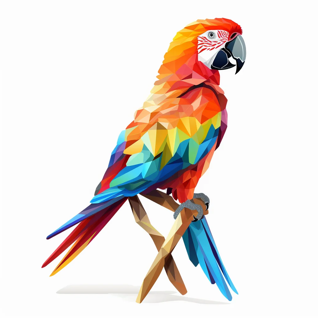 parrot geometric figure grey triangle illustration vector