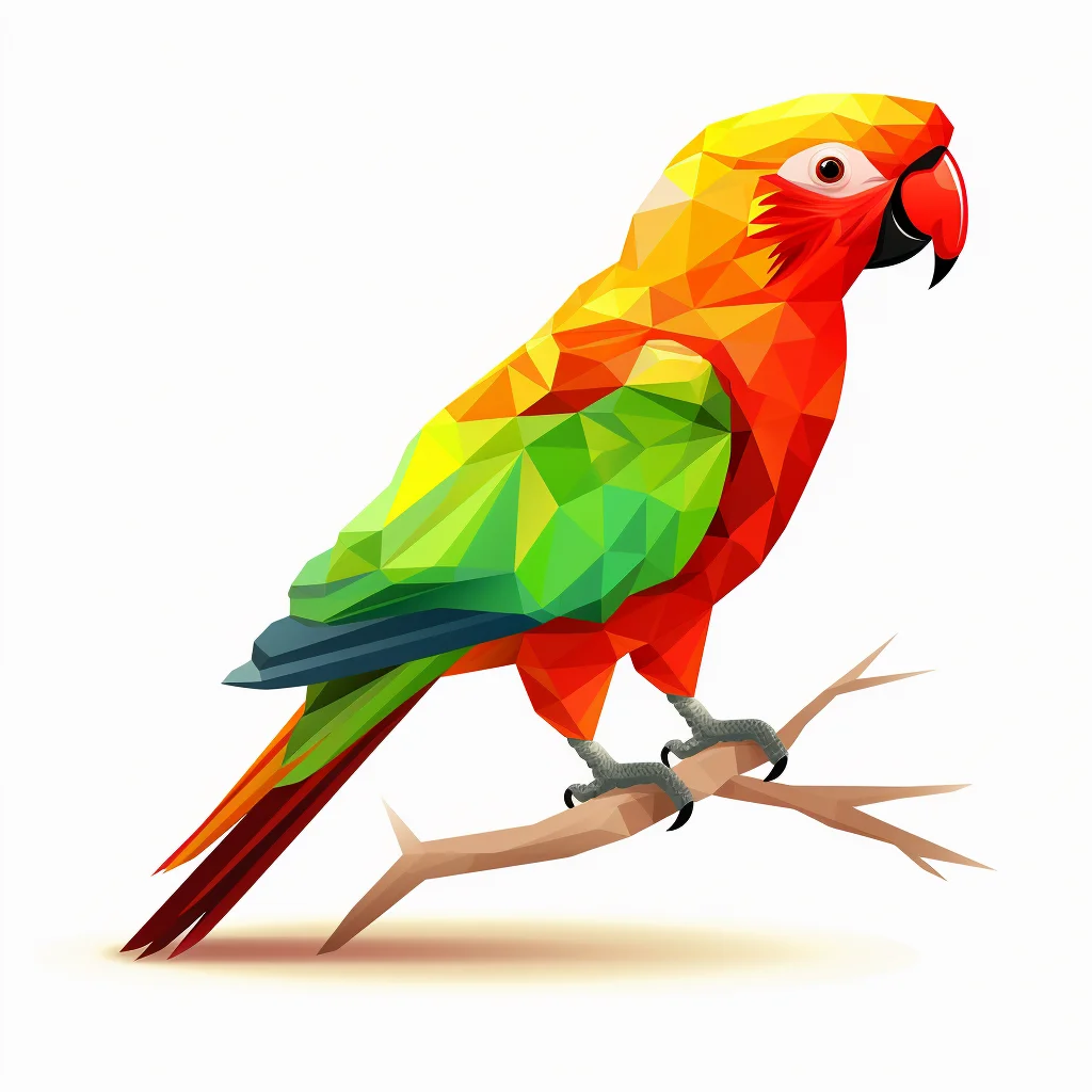 parrot geometric figure grey triangle vector illustration