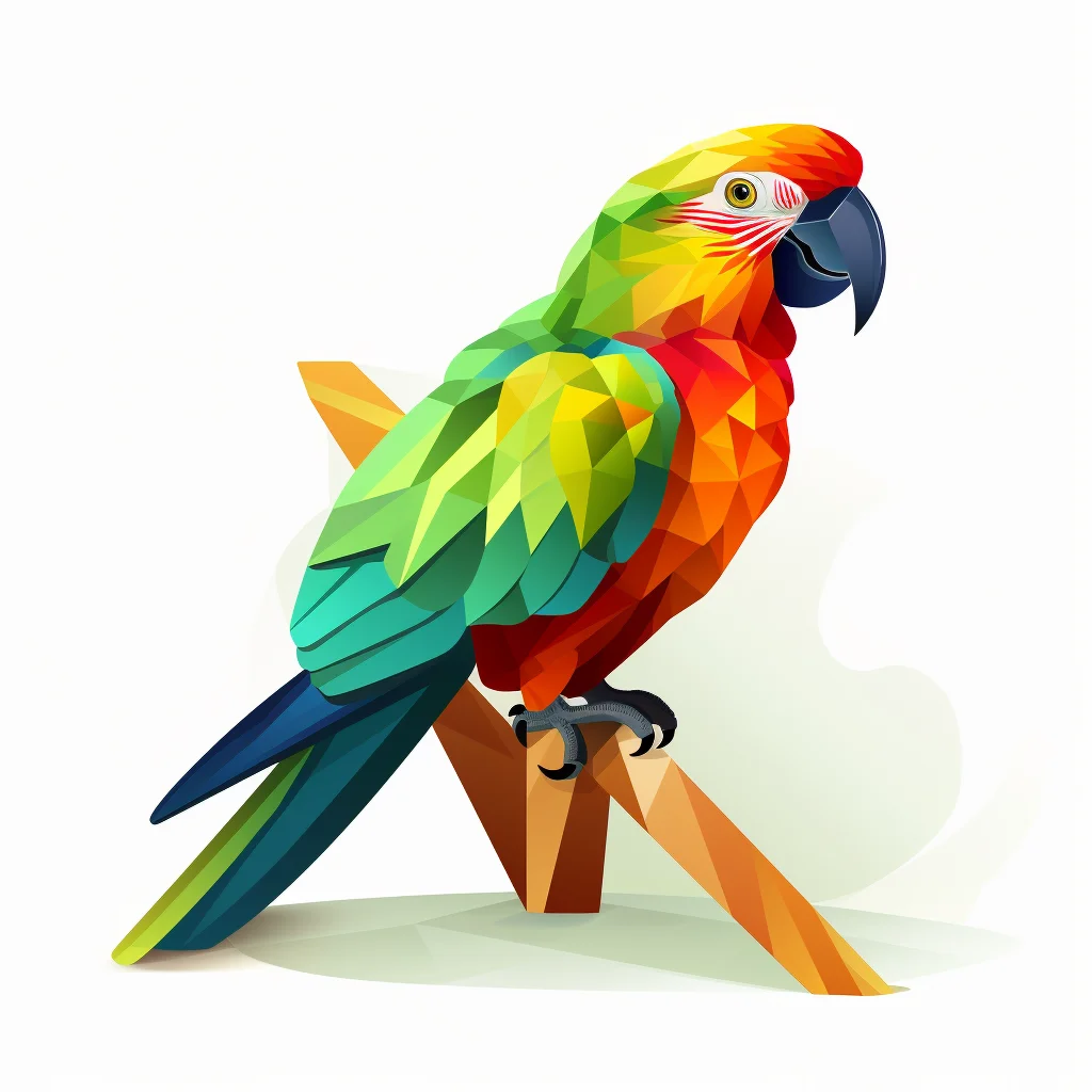 parrot geometric figure grey triangle vector  illustration