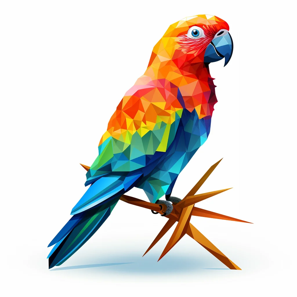 parrot geometric figure grey triangle vector illustration
