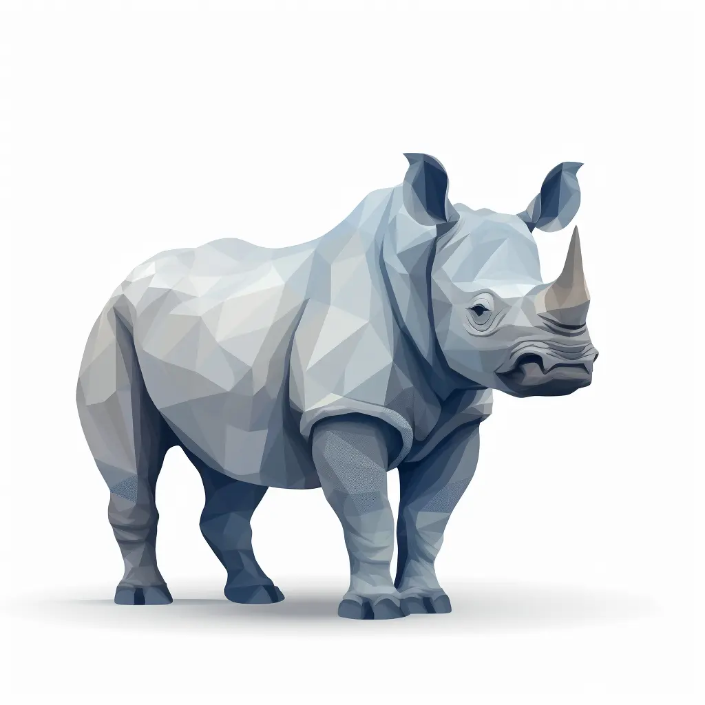 rhinoceros geometric figure grey triangle illustration vector