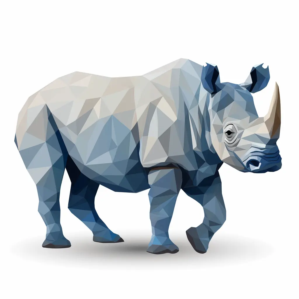 rhinoceros geometric figure grey triangle illustration vector