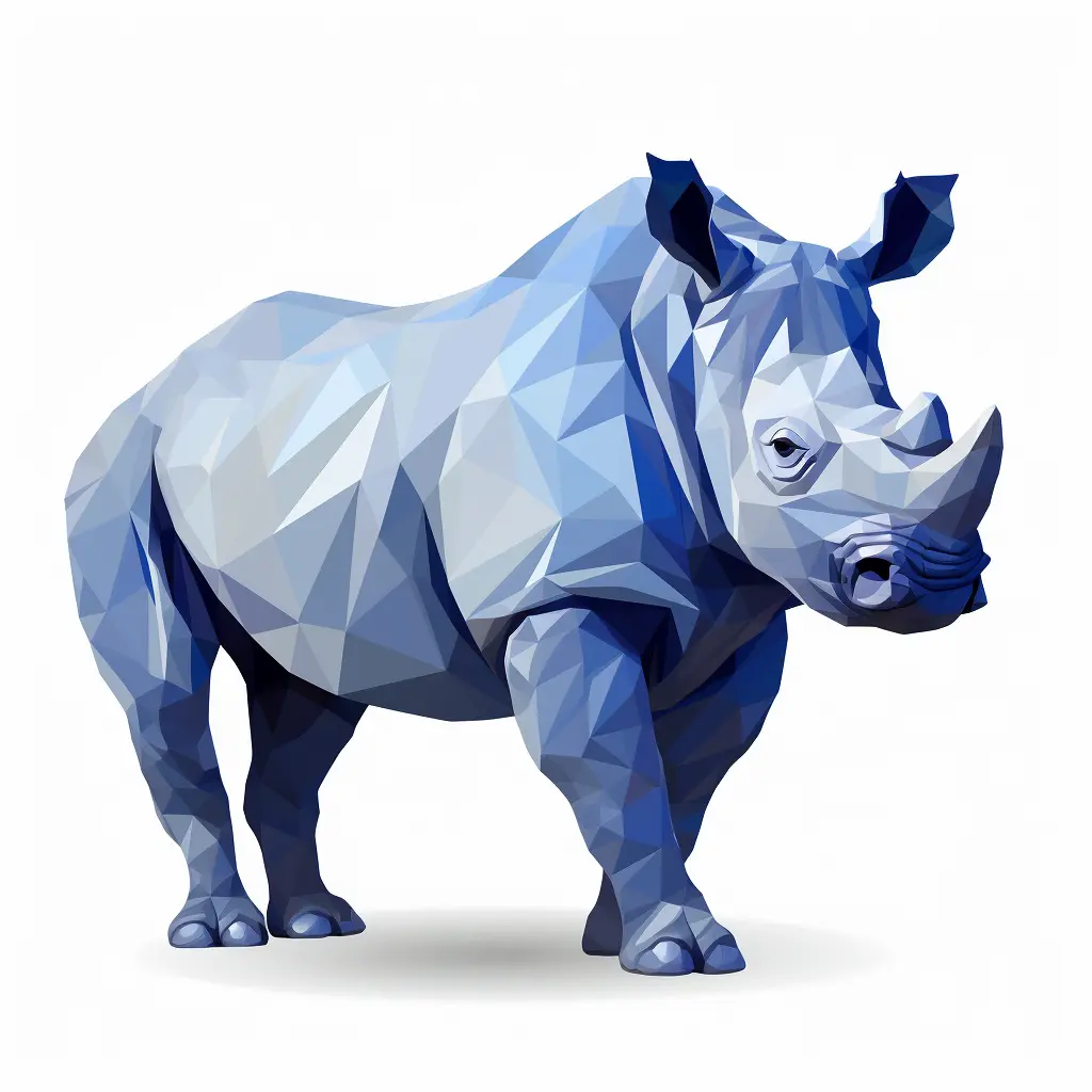 rhinoceros geometric figure grey triangle vector illustration