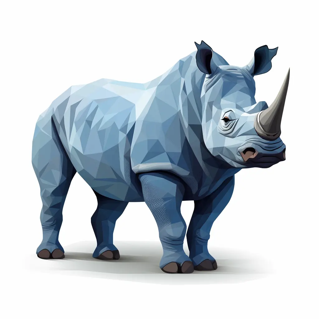 rhinoceros geometric figure grey triangle vector illustration