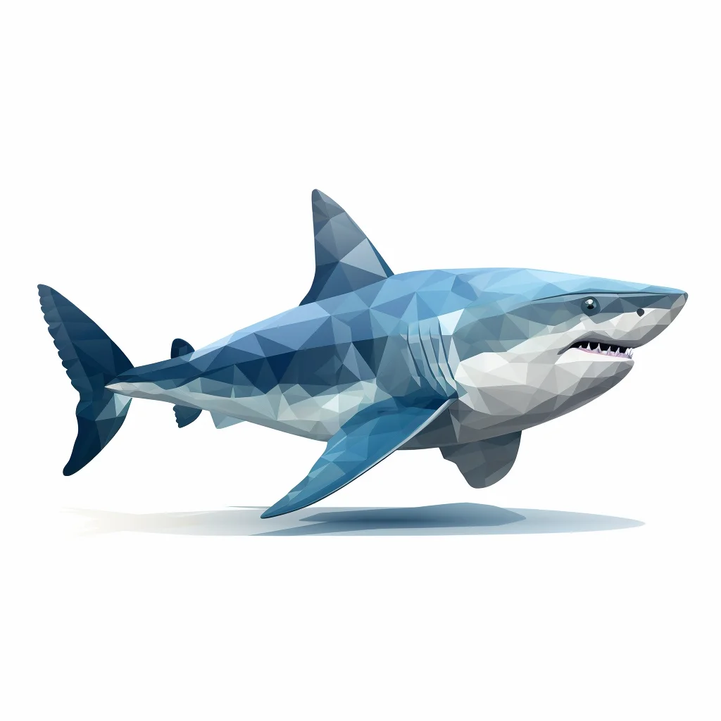 shark geometric figure grey triangle vector illustration