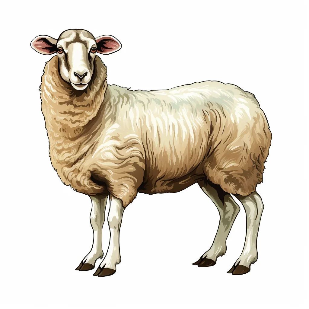 sheep vintage drawing illustration
