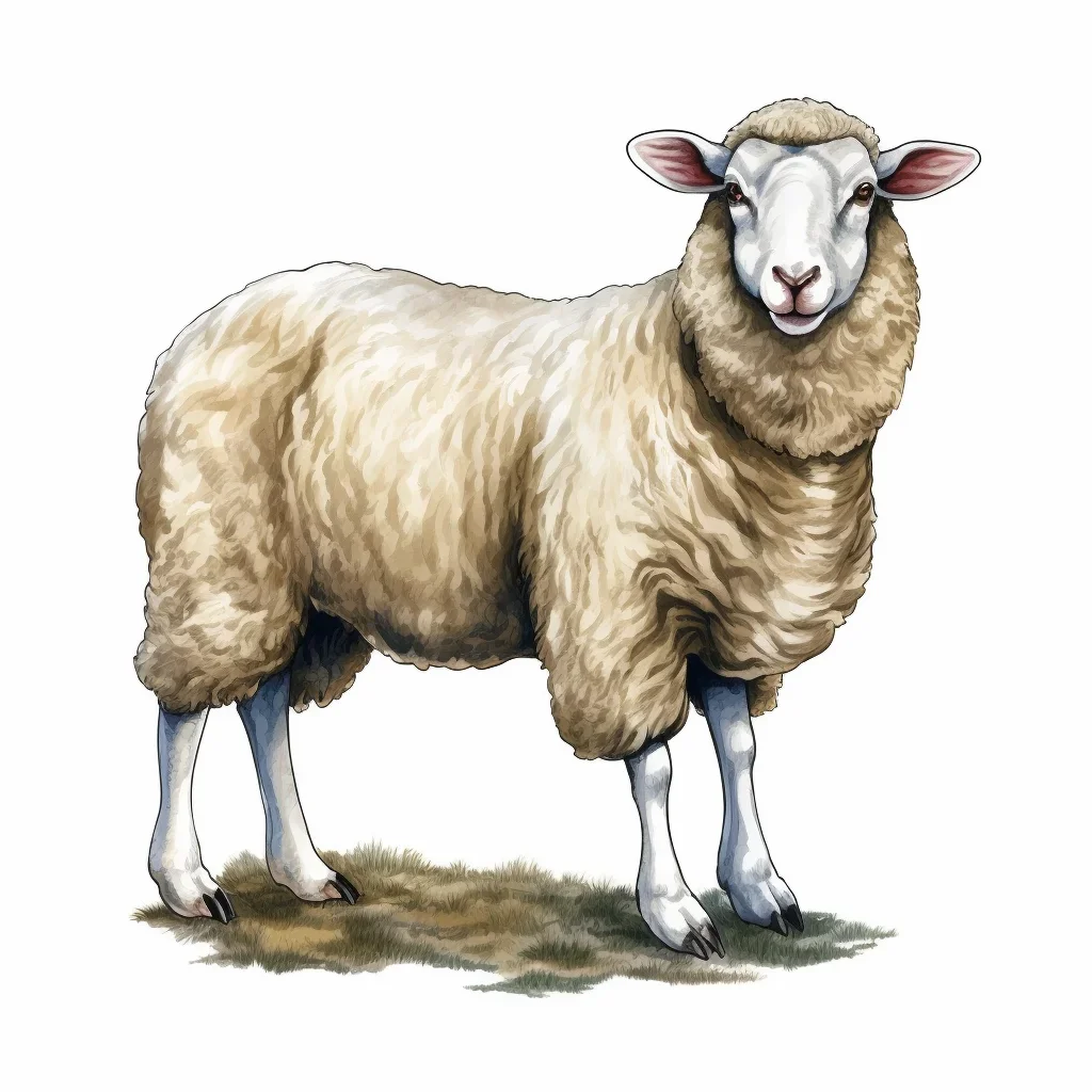 sheep vintage illustration drawing