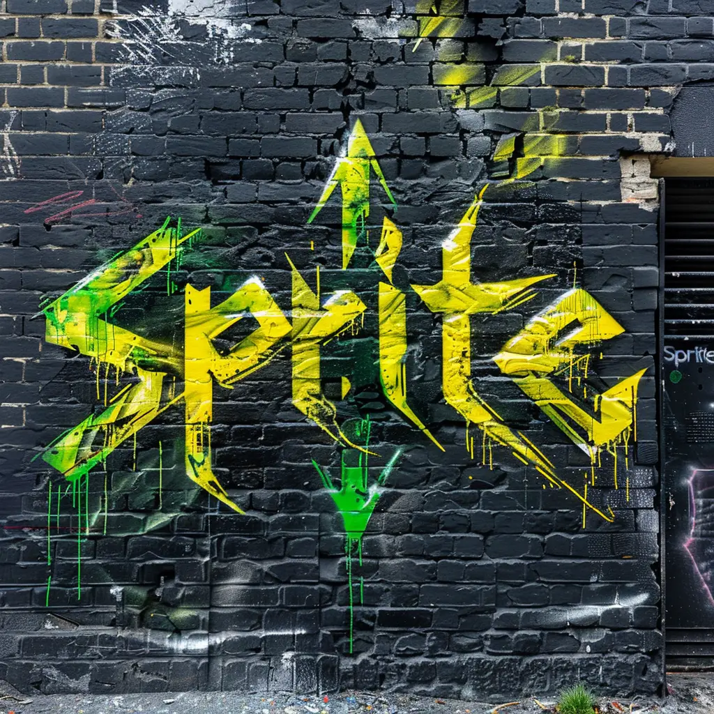 sprite font type graffiti wall word painting typography art