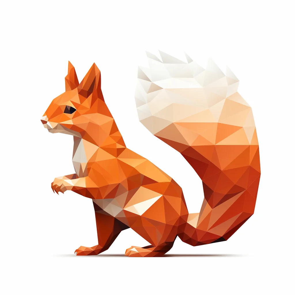 squirrel geometric figure orange triangle illustration vector
