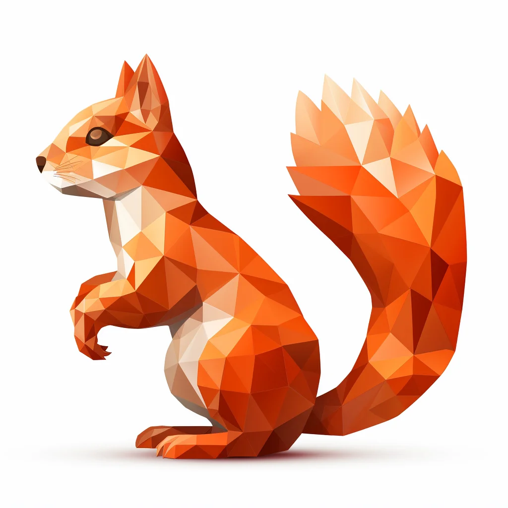 squirrel geometric figure orange triangle vector illustration