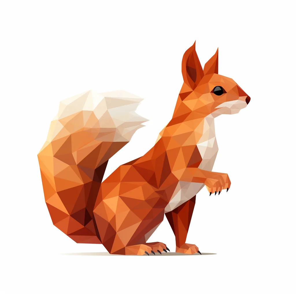 squirrel geometric figure orange triangle vector illustration