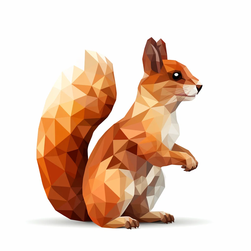 squirrel geometric figure orange triangle vector illustration