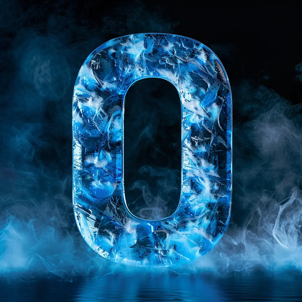 0 number cold ice block word text freeze 3D