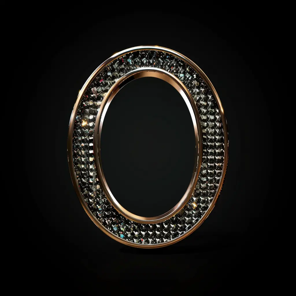 O letter word text type 3D diamond gold