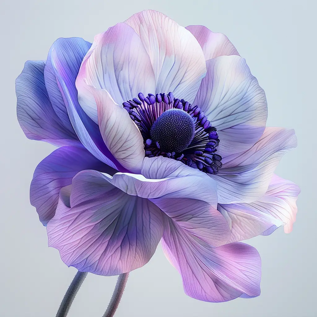 anemone blue flower violet purple photography