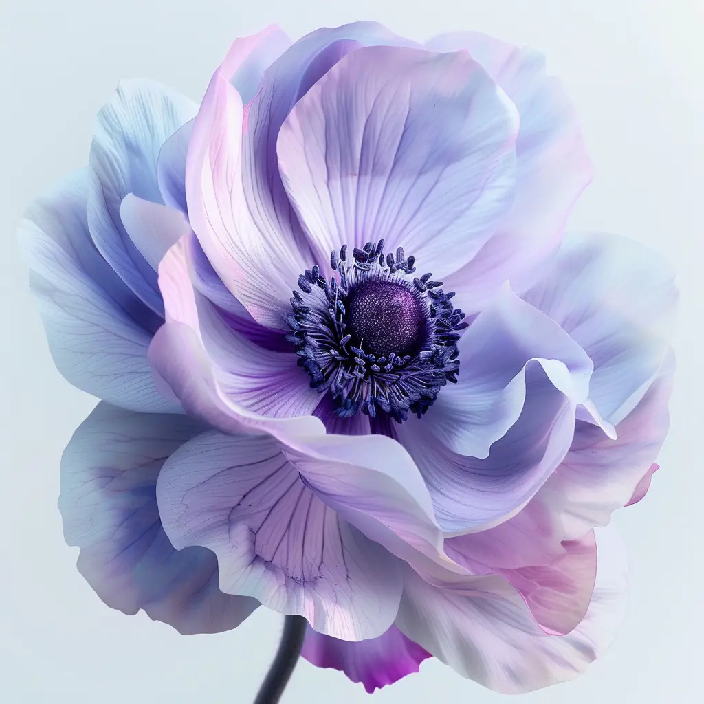 anemone blue violet purple flower photography