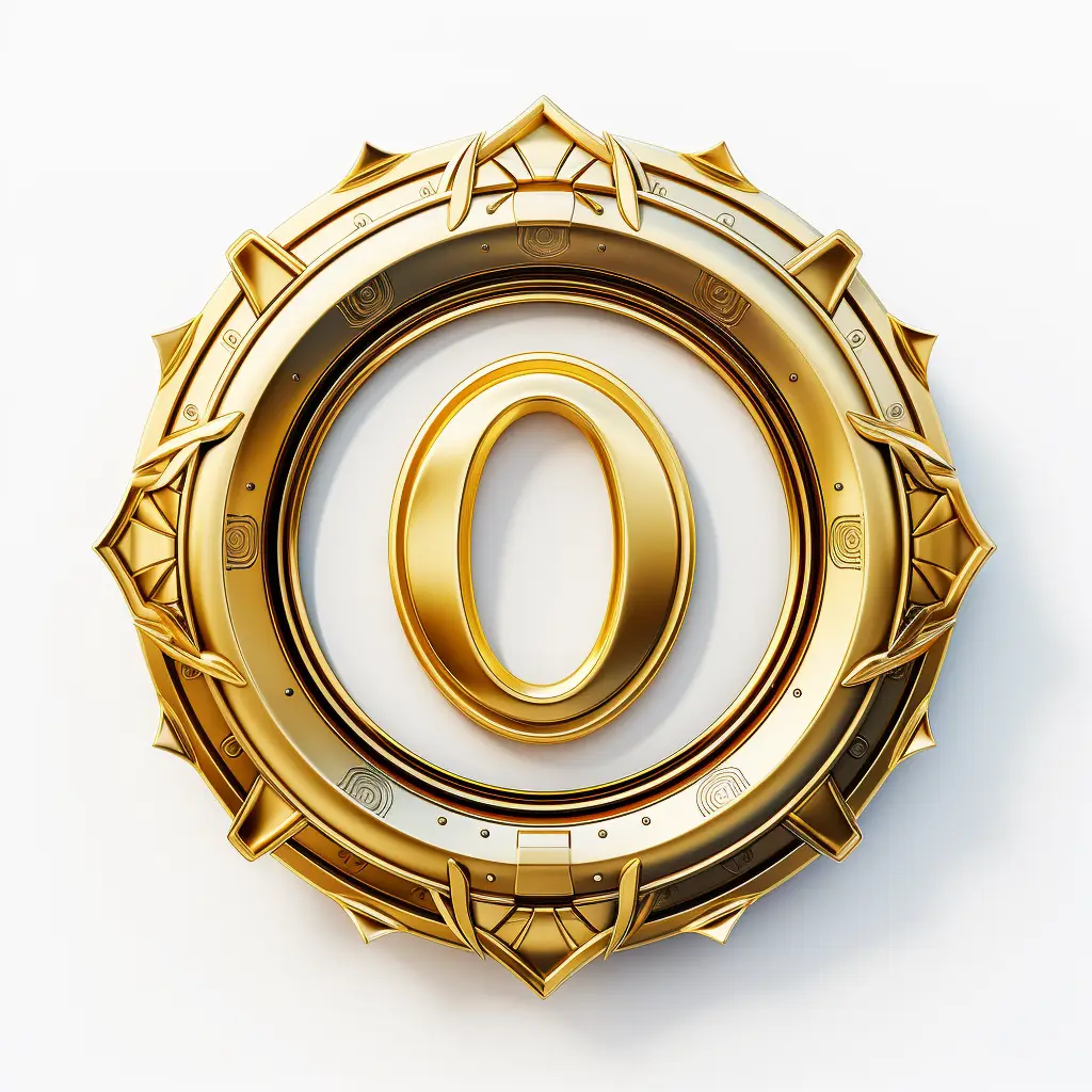 badge logo O letter gold golden coin