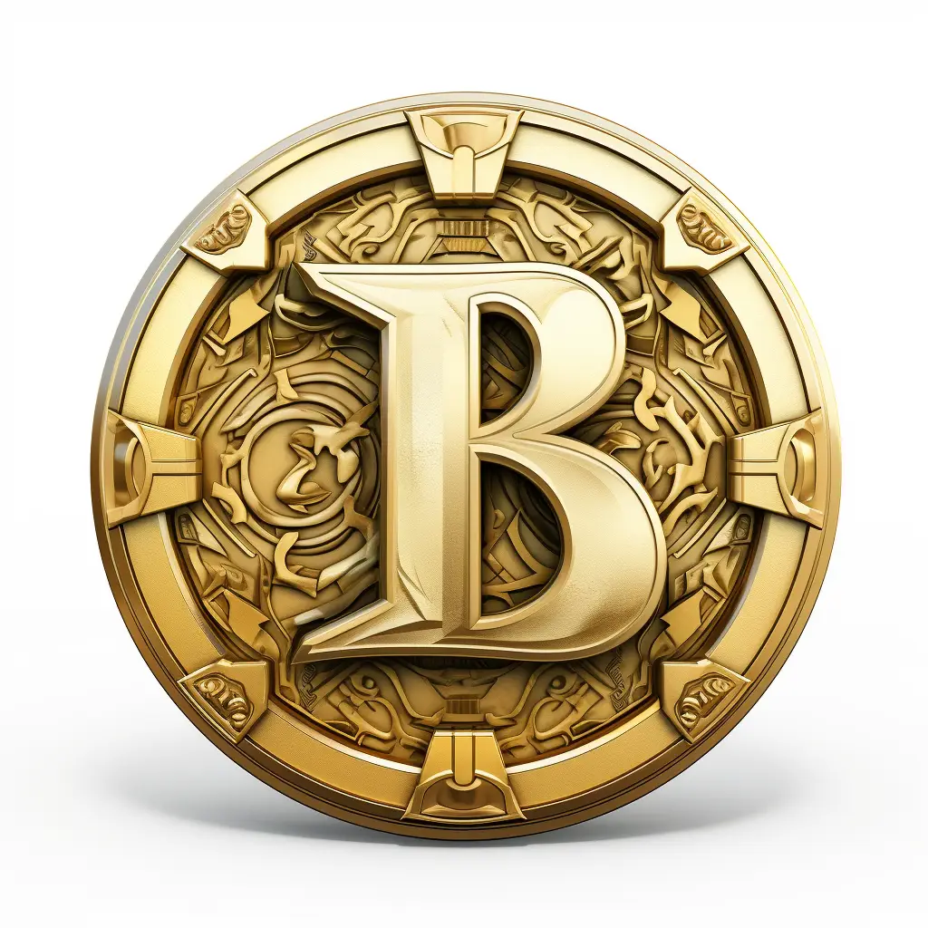 badge logo letter B gold golden coin