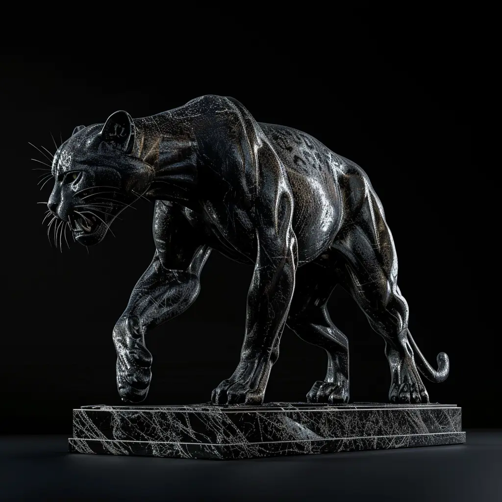 black panther art 3D statue
